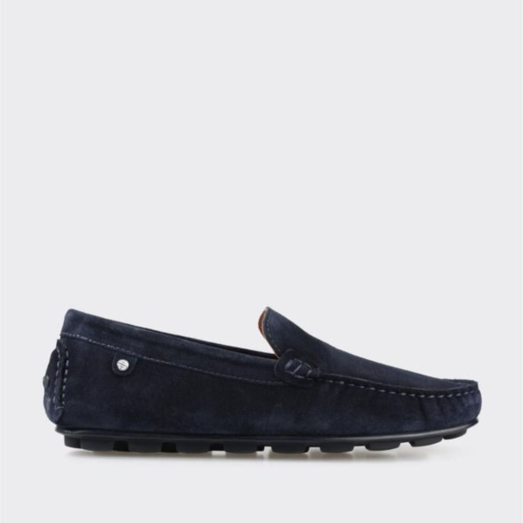 Madasat Navy Blue Leather Men's Loafer Shoes - 897 |