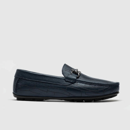 Madasat Navy Blue Leather Loafer - 618 |