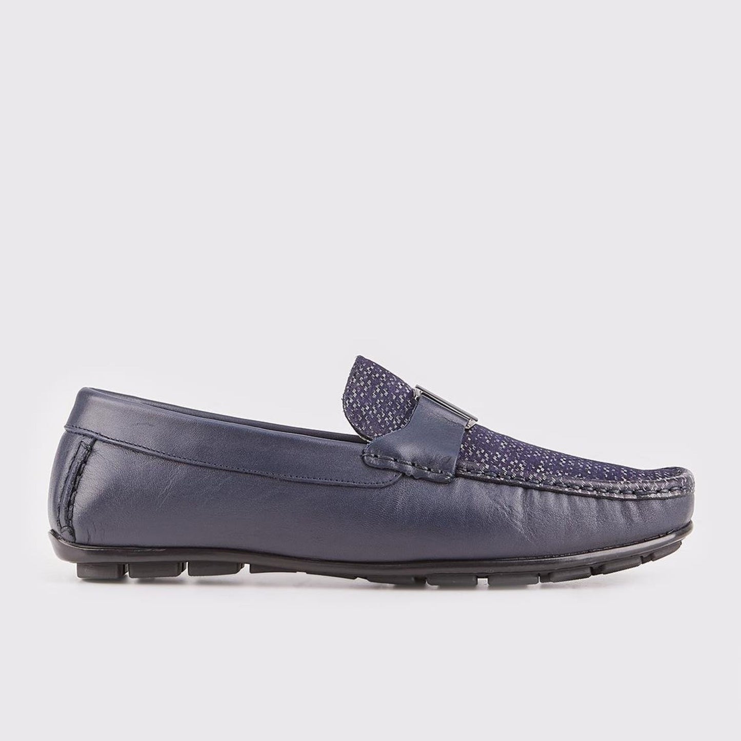 Madasat Marineblauer Leder-Loafer – 018 |