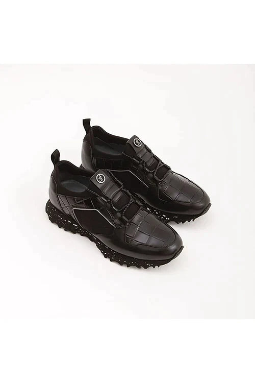 Madasat Black Leather Casual Shoes - 503 |