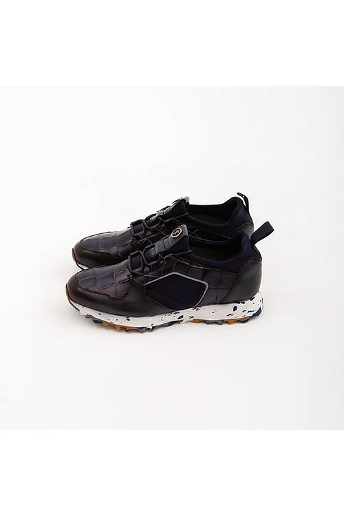 Madasat Navy Blue Leather Casual Shoes - 503 |