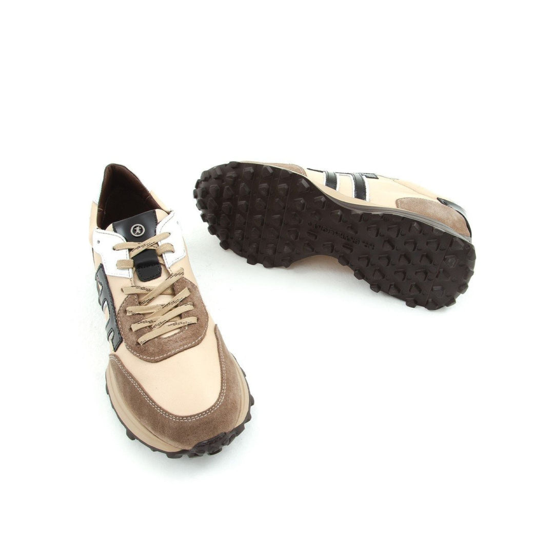 Madasat Beige Leather Casual Shoes - 652 |