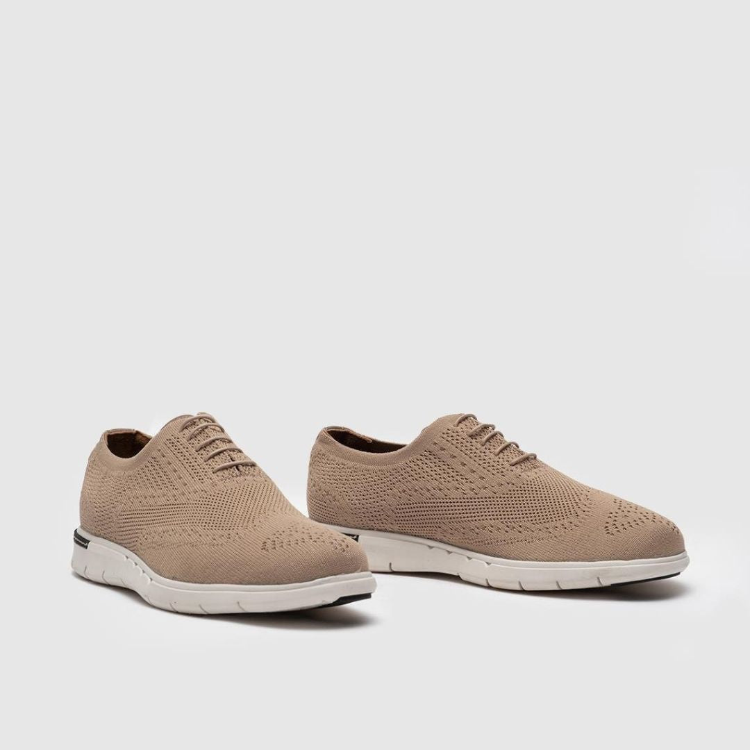 Madasat Beige Knit Lace Up Casual Shoes - 878 |