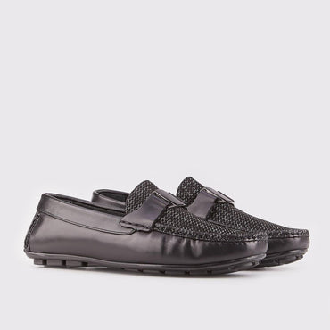 Madasat Black Leather Loafer - 018 |