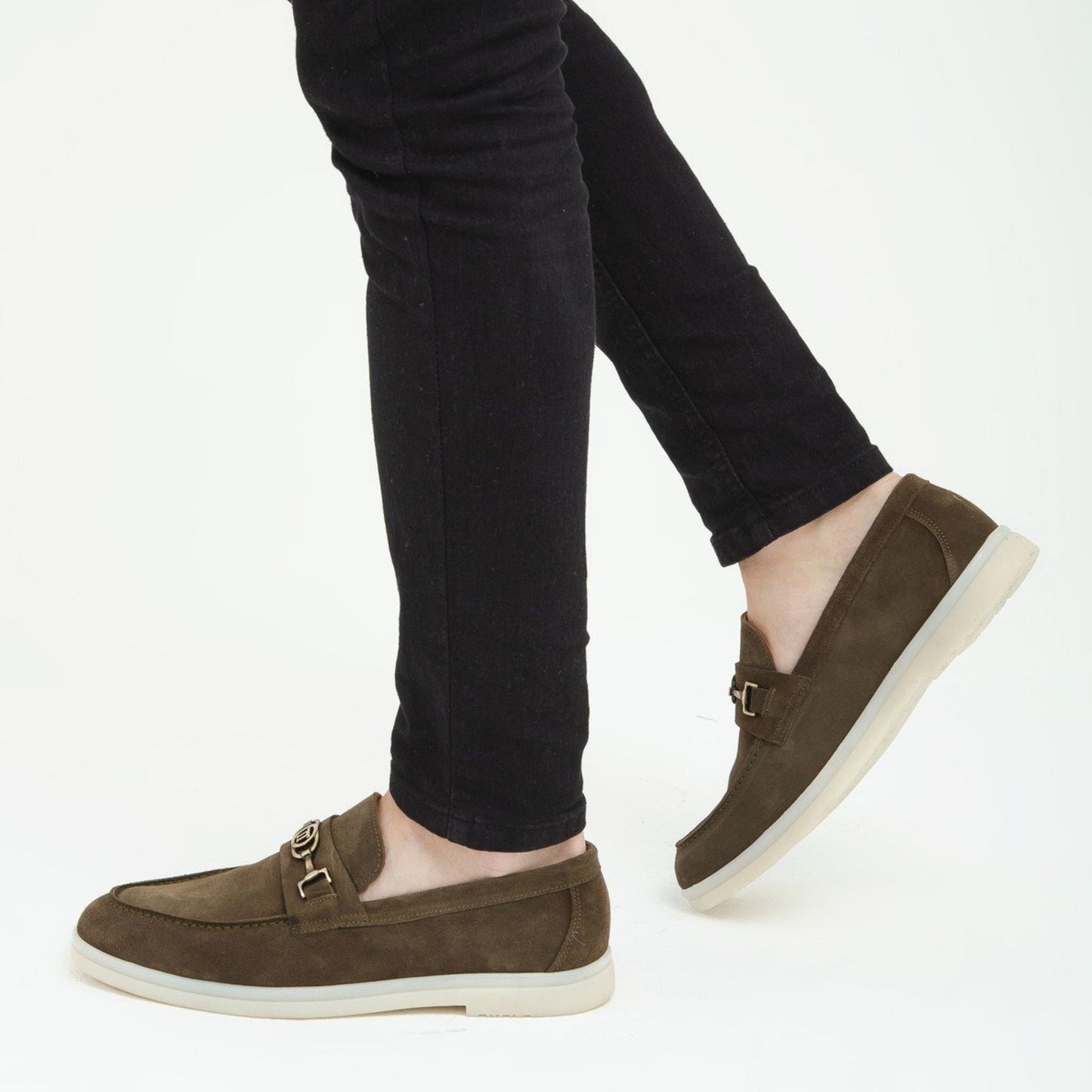 Madasat Khaki Suede Leather Loafer - 640 |