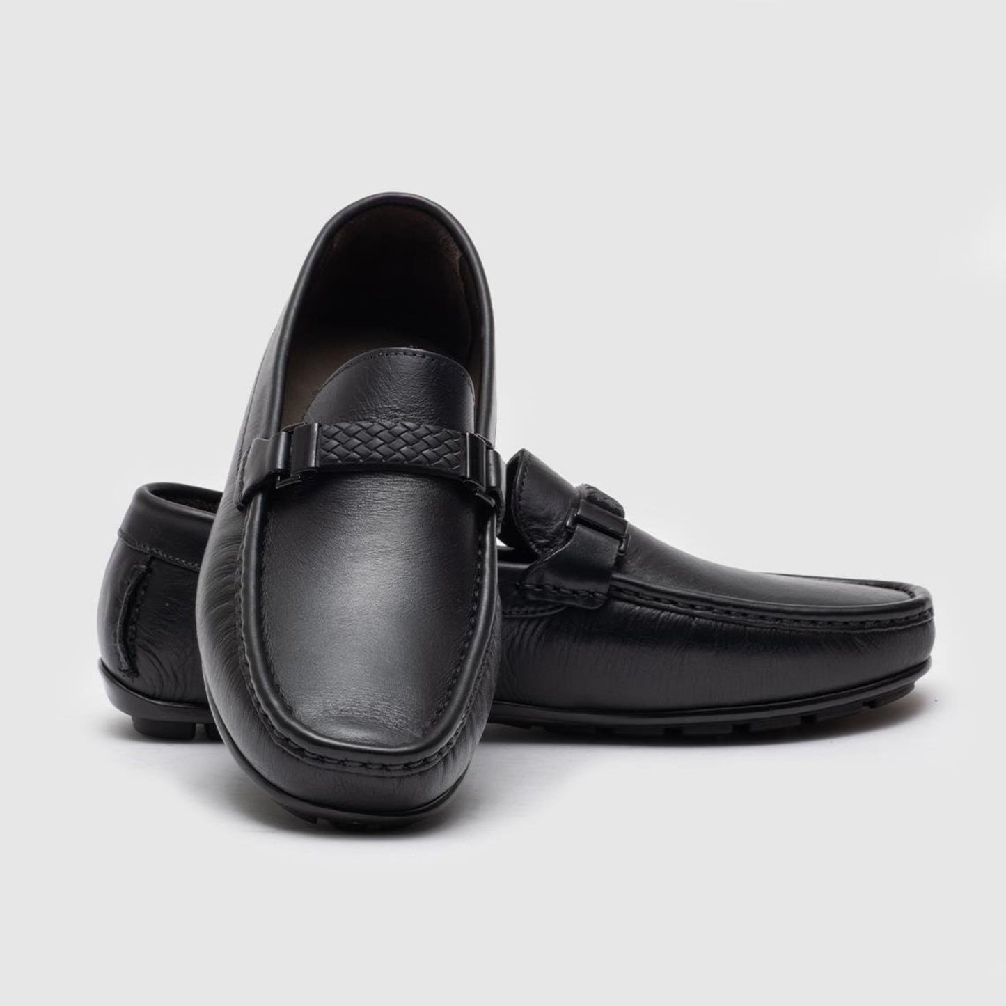 Madasat schwarzer Leder-Loafer – 619 | 