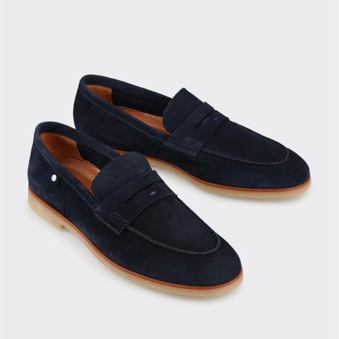 Madasat Navy Blue Leather Men's Loafer - 875 |