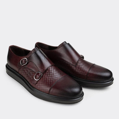 Madasat Light Burgundy Leather Casual Shoes - 021 |