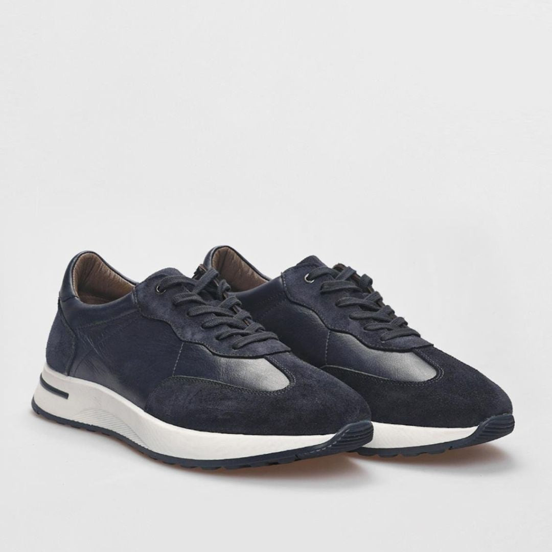 Madasat Navy Blue Suede Genuine Leather Shoes - 879 |