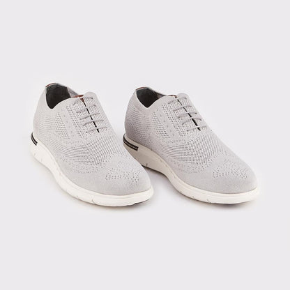 Madasat Light Grey Knit Lace Up Casual Shoes - 878 |