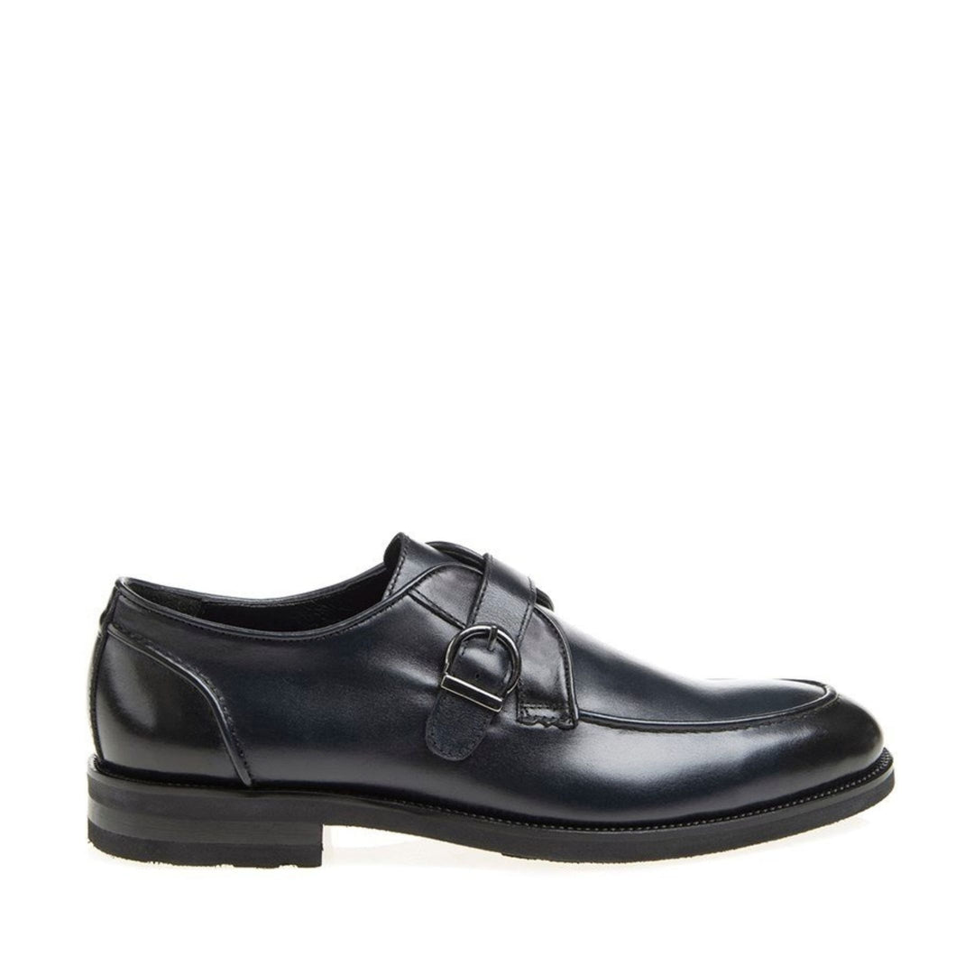 Madasat Navy blue Leather Classic Shoes - 075 |