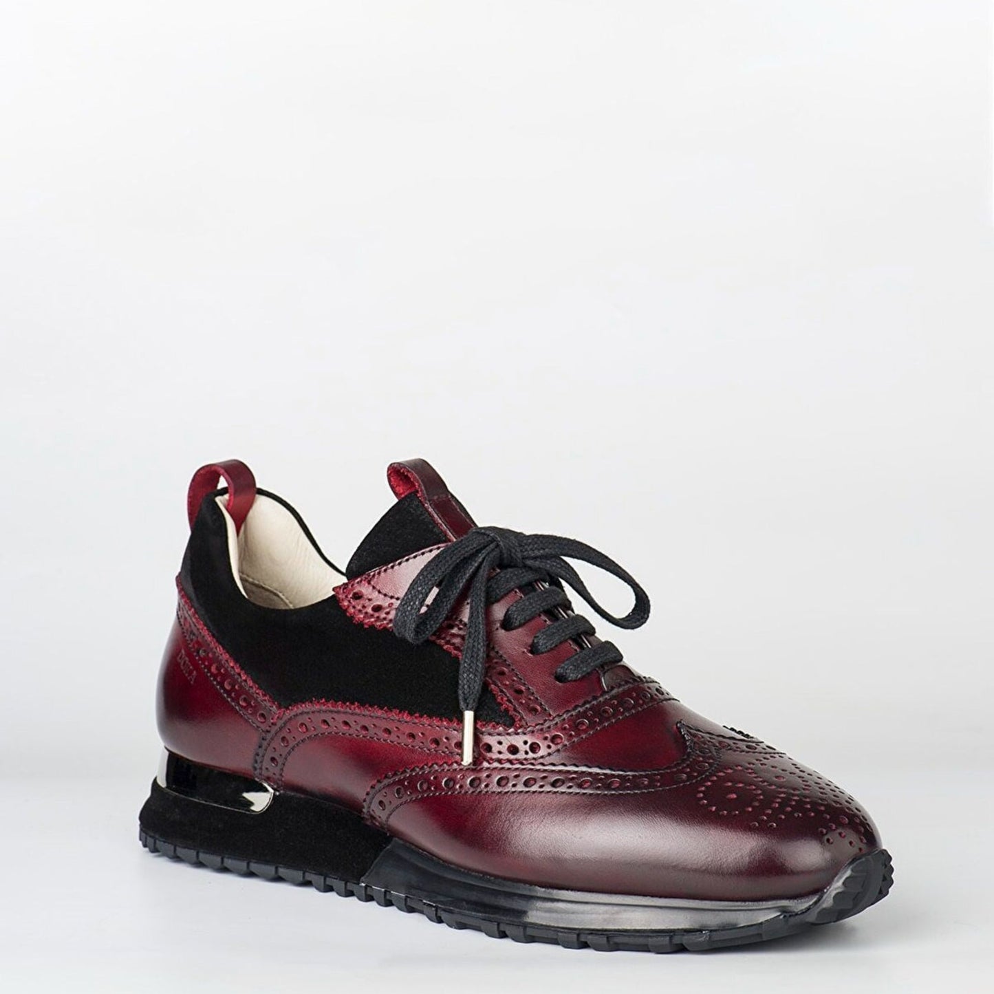 Madasat Burgundy Leather Sneakers - 216 |