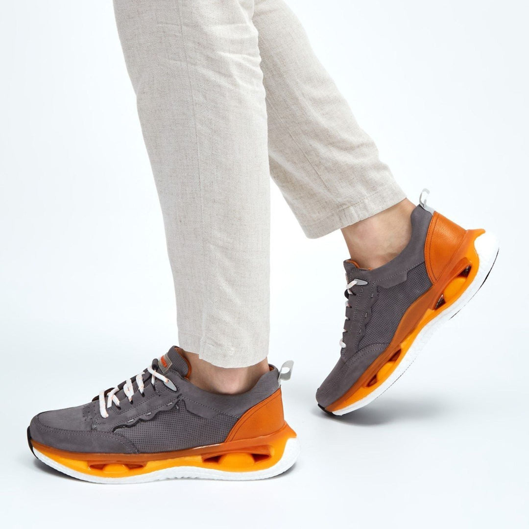 Madasat Orange Genuine Leather Sneakers - 858 |