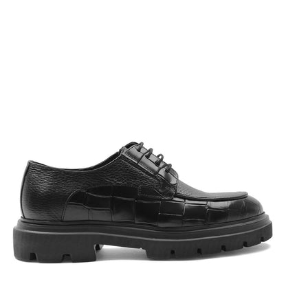 Madasat Black Leather Men's Casual Shoes  - 898 |