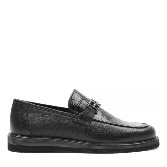 Madasat Black Leather Men's Shoes - 882 |