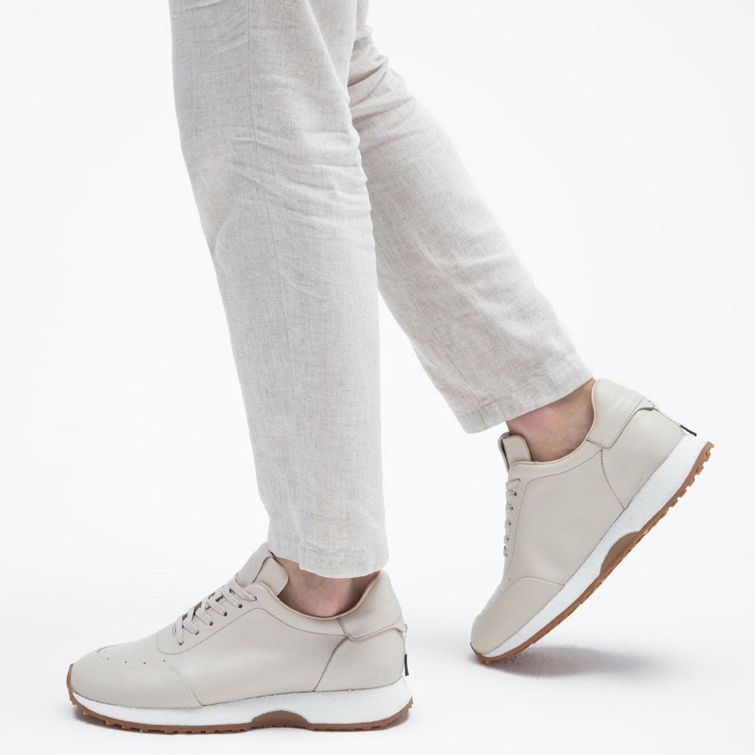 Madasat Beige Leather Casual Shoes - 670 |