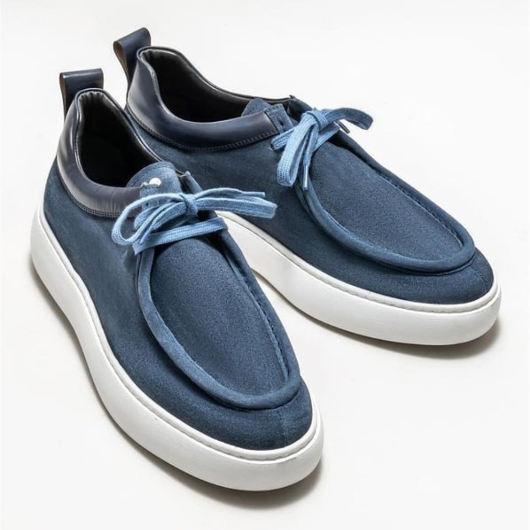 Madasat Blue Leather Men's Casual Shoes - 873 |