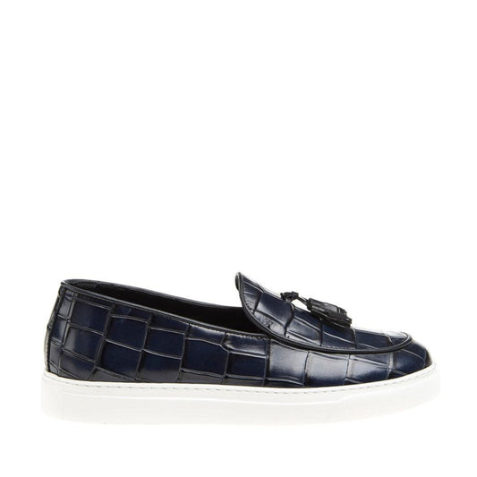 Madasat Marineblauer Leder-Loafer – 366 |