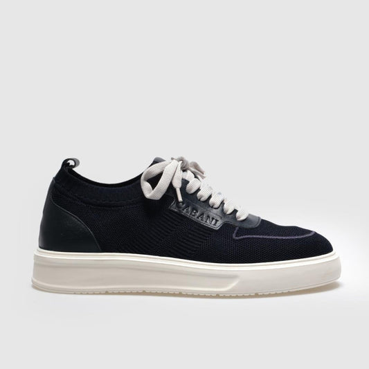 Madasat Navy Blue Lace Up Knit Sneakers - 851 |