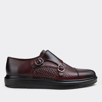 Madasat Light Burgundy Leather Casual Shoes - 021 |