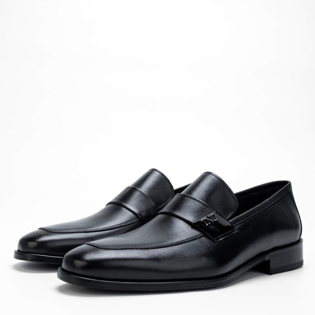 Madasat Black Leather Classic Shoes - 116 |