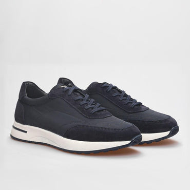 Madasat Navy Blue Suede Genuine Leather Sneakers - 846 |