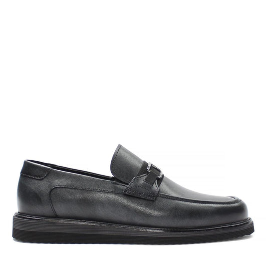 Madasat Navy Blue Leather Men's Shoes - 883 |