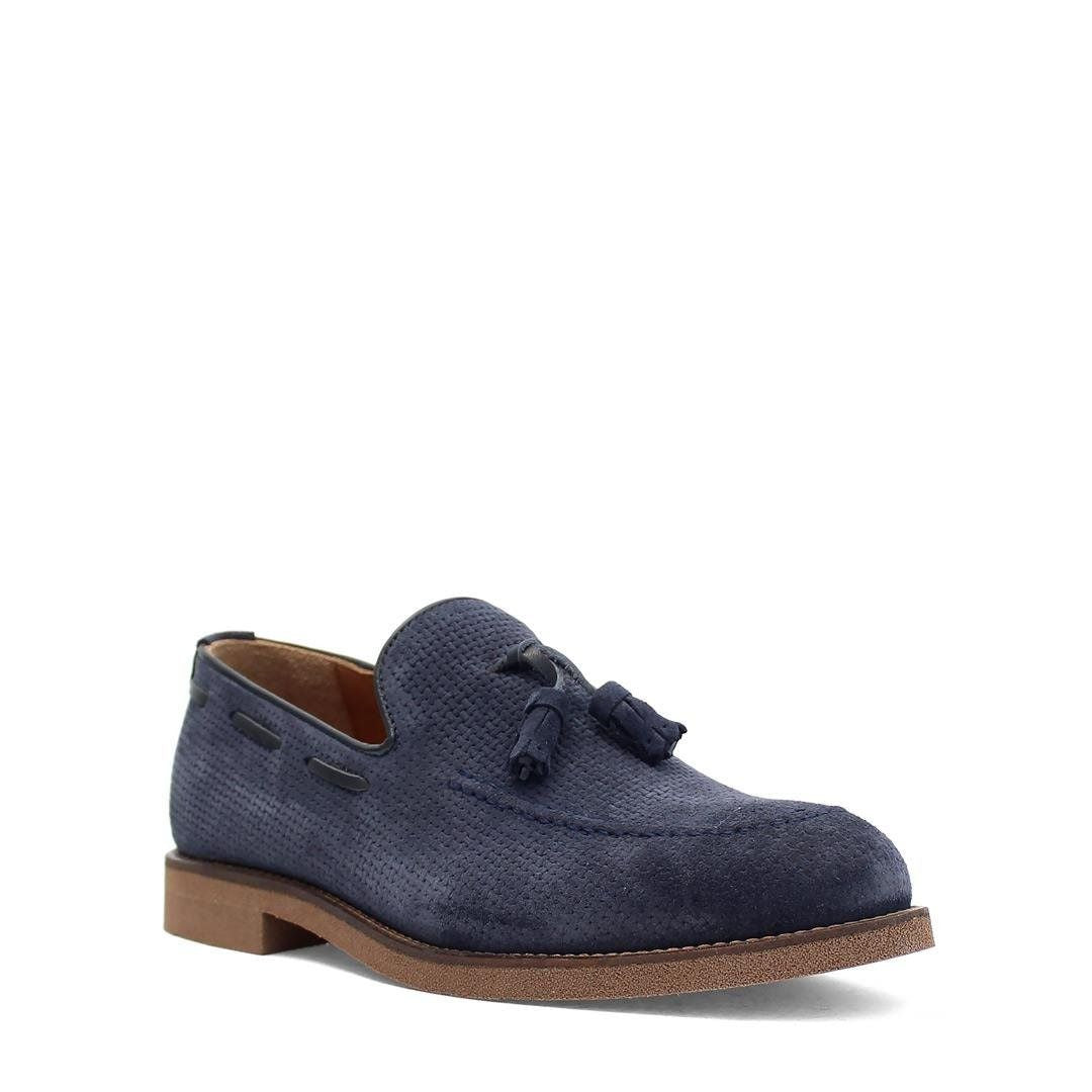 Madasat Navy Blue Suede Men's Loafer Shoes - 905 |