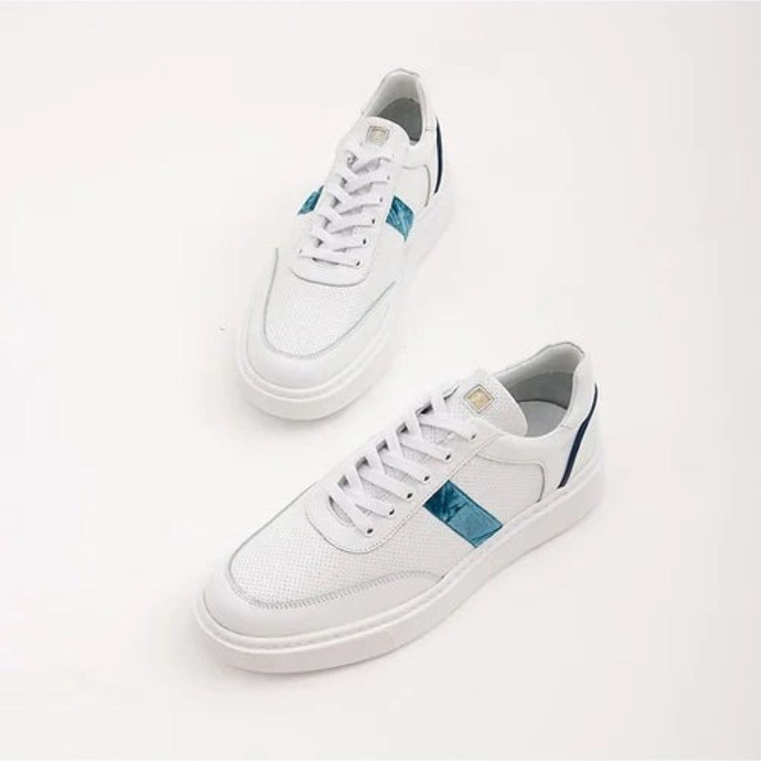 Madasat White Leather Casual Shoes - 508 |