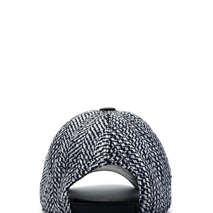 Madasat Navy Blue Men's Leather & Textile Black Baseball Cap - 918 |