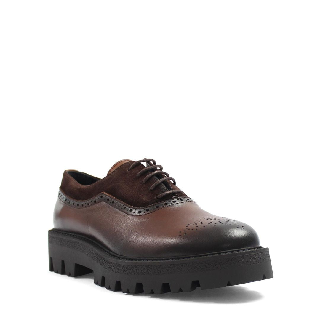 Madasat Brown Leather Men's Shoes - 885 |