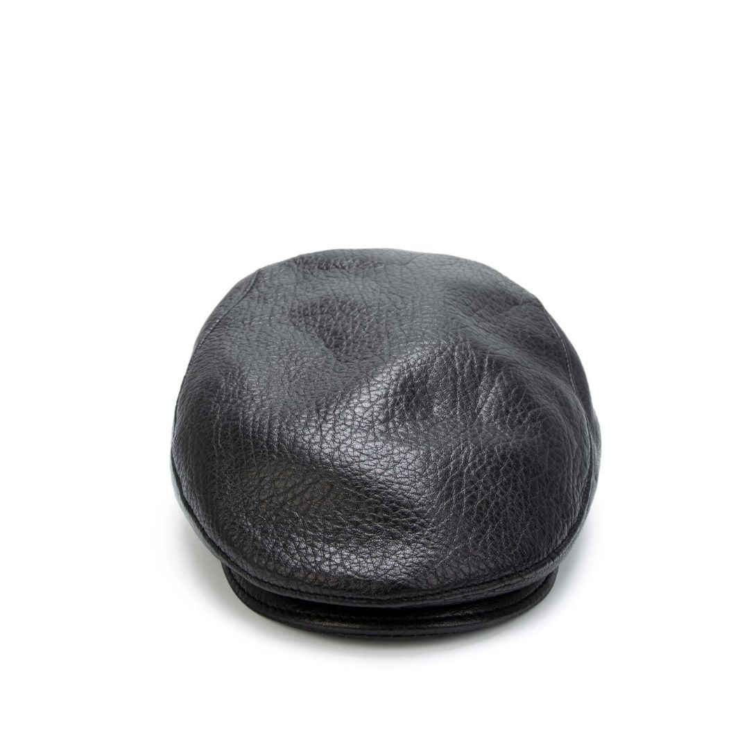 Madasat Black Men's Genuine Leather Cap - 932 |