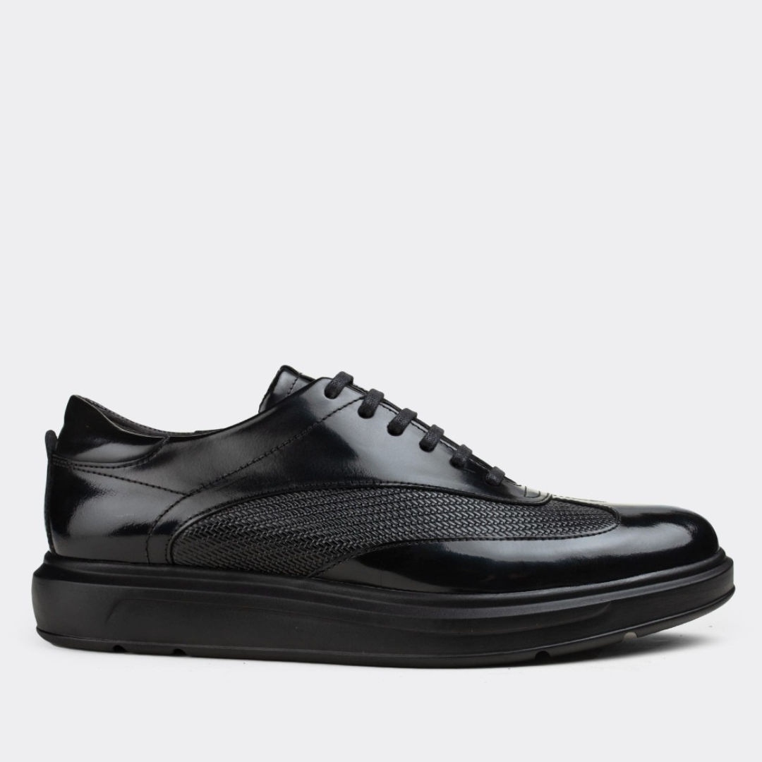 Madasat Black Leather Casual Shoes - 033 |