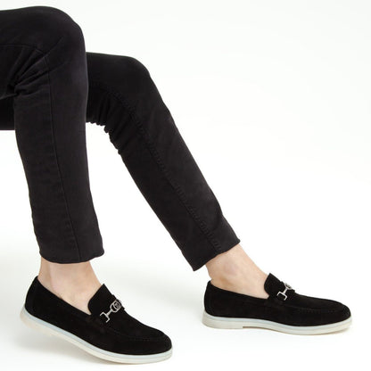 Madasat Black Suede Leather Loafer - 640 |