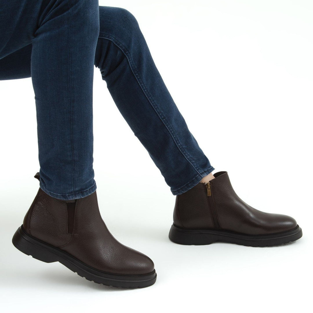 Madasat Brown Leather Casual Boot - 547 |