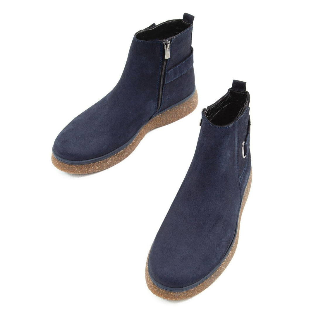 Madasat Navy Blue Nubuck Men's Leather Casual Boots - 821 |