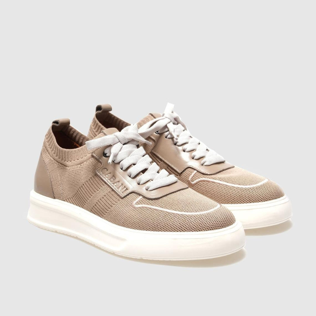Madasat Beige Chunky Lace Up Knit Sneakers - 851 |