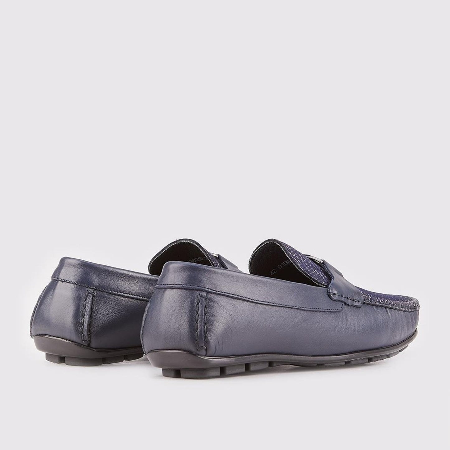 Madasat Marineblauer Leder-Loafer – 018 |