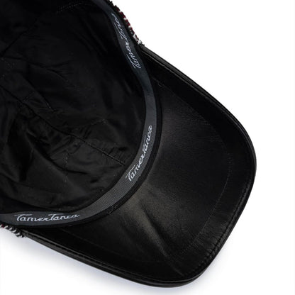 Madasat Black Men's Leather & Textile Black Baseball Cap - 918 |