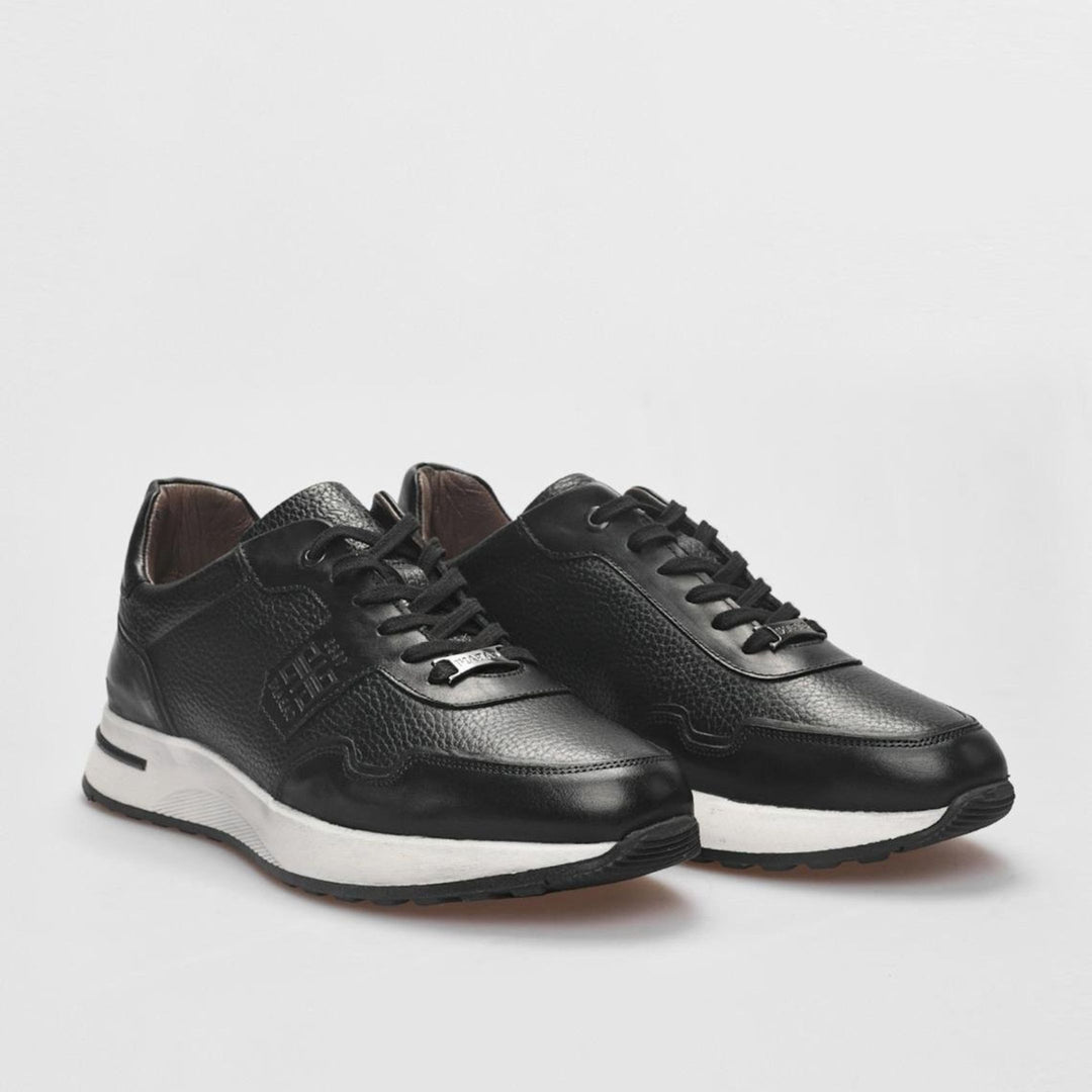 Madasat Men Black Genuine Leather Sneakers - 855 |