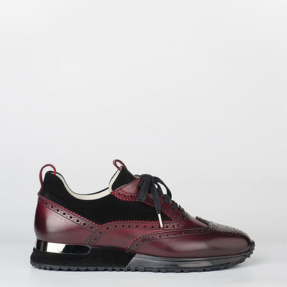 Madasat Burgundy Leather Sneakers - 216 |