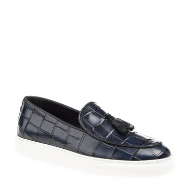 Madasat Marineblauer Leder-Loafer – 366 |