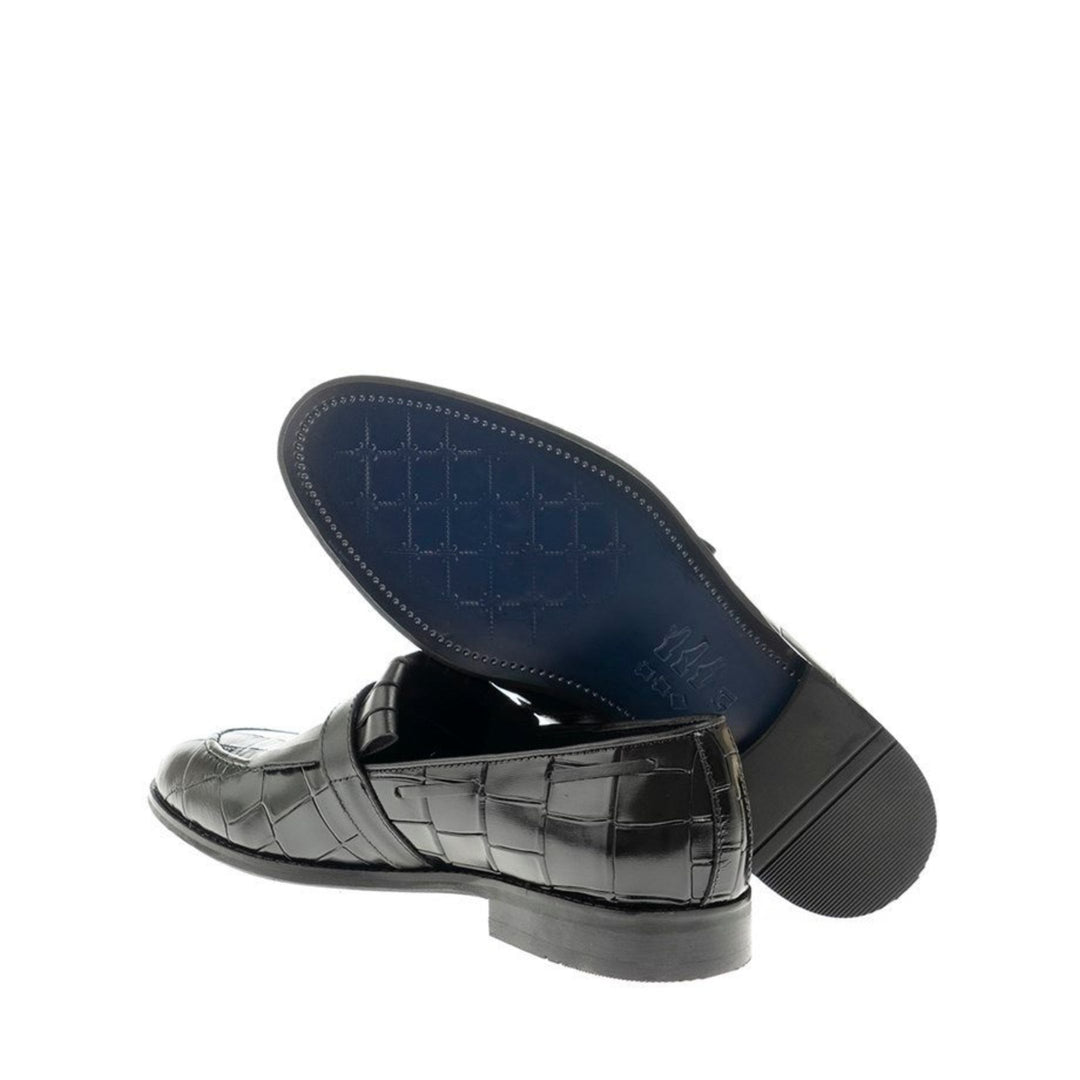 Madasat schwarzer Leder-Loafer – 702 |