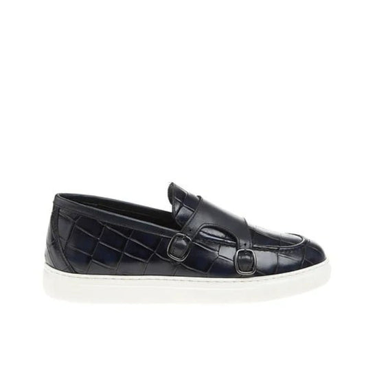 Madasat Marineblauer Leder-Loafer – 410 |