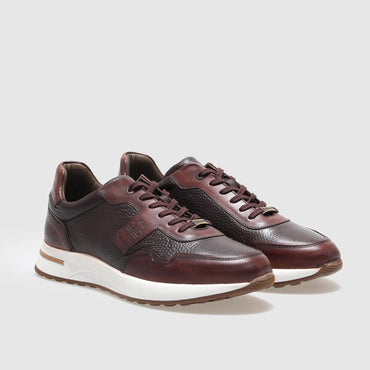 Madasat Men Brown Genuine Leather Sneakers - 855 |