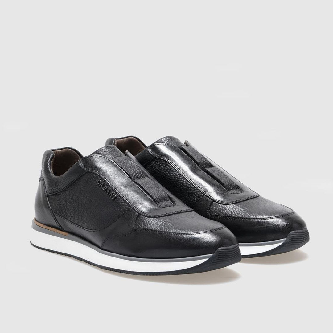 Madasat Black Genuine Leather Slip On Sneakers - 837 |