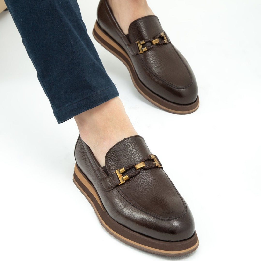 Madasat Brown Leather Loafer - 599 |