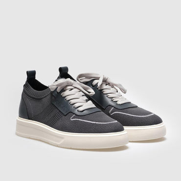 Madasat Grey Lace Up Knit Sneakers - 851 |