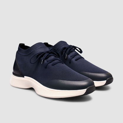 Madasat Navy Blue Knit & Genuine Calf Leather  - 965 |