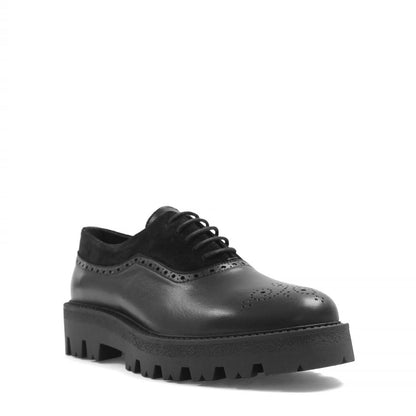 Madasat Black Leather Men's Shoes - 885 |